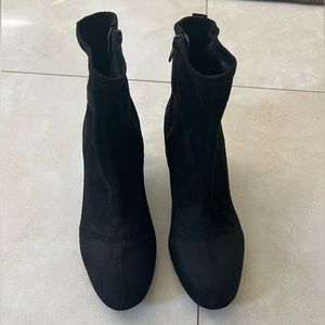 Bar III black bootie with clear heel size 10